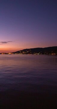 Fantastic golden hour on lake Maggiore in Italy