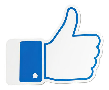 Blue thumbs up like icon symbol on white background