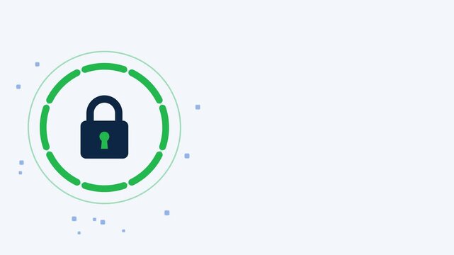 Blue padlock locking inside a shield ring data protection concept
