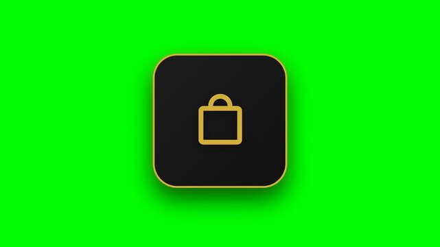 Shopping bag icons grid animation on green screen background