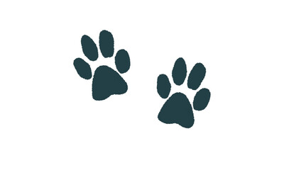 Two dark animal paw prints isolated on transparent background © israt