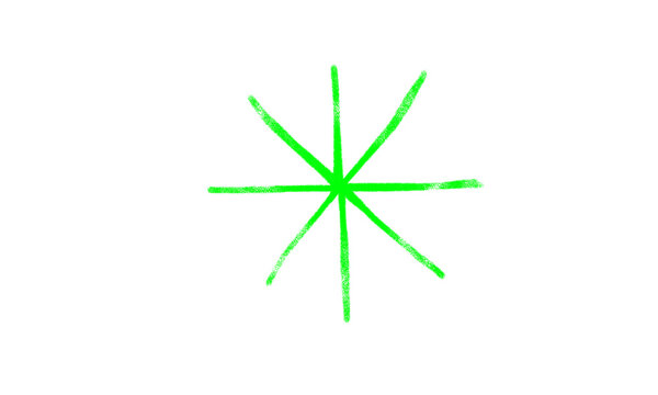 Green asterisk symbol isolated on transparent background