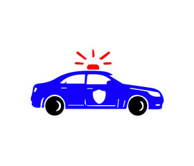 Blue Police Patrol Car Law Enforcement Vehicle Icon © MDMEHEDIHASAN