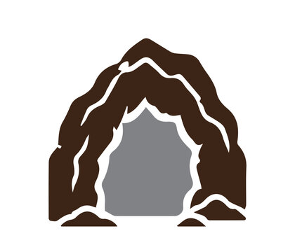 Underground Mining Cave Entrance and Natural Rock Formation Icon
