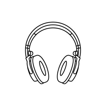 Headphones Outline Icon - Universal Audio Device Vector for Sound & Listening