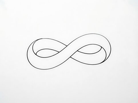 Elegant Infinity Symbol Line Art - Eternal Loop & Limitless Concept Vector