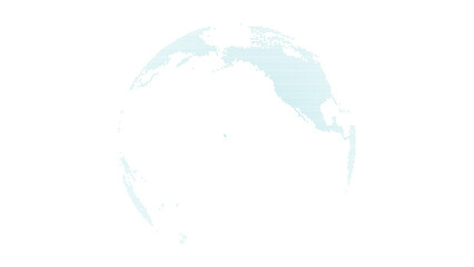 Pale Blue Transparent Globe Showing North America and Pacific Ocean on White Background © arsalan
