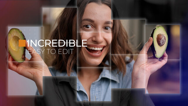 Luminous Mosaic Opener Slideshow template contains 8 placeholders and 16 textholders. Available in 4k.	