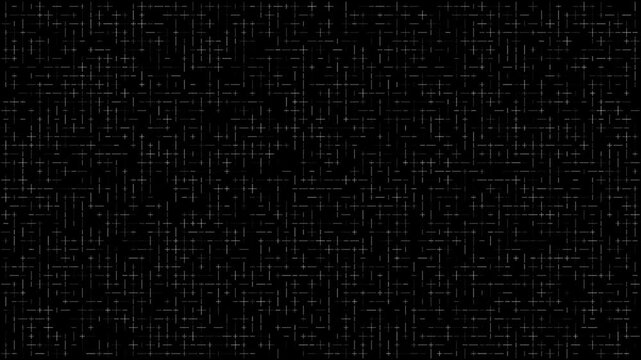 Seamless loop motion background (7s total: 1.5s fade, 4s seamless loop, 1.5s fade) featuring small crosses pattern empty frames for overlay graphics