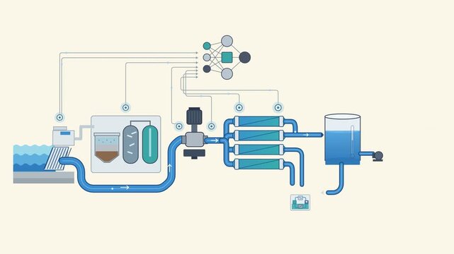 Industrial Water Filtration and Purification System Process Flow Diagram for Clean Water Technology