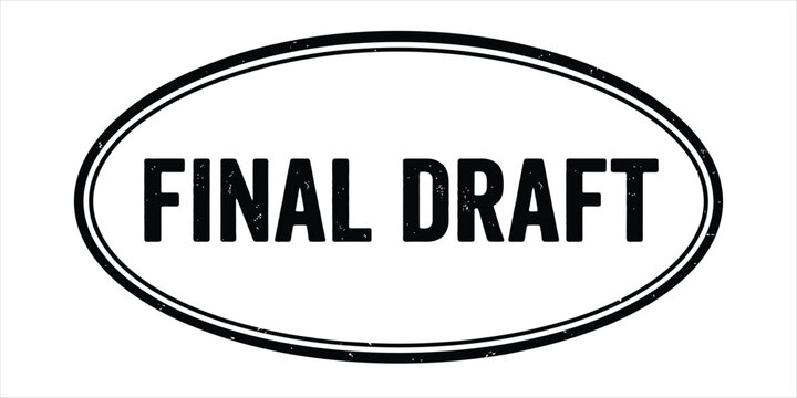 Final draft stamp isolated on white background showing completion and approval