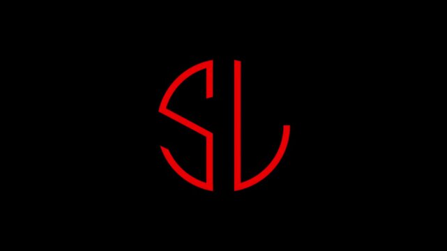 Minimalist sl letter animation red neon circle monogram branding