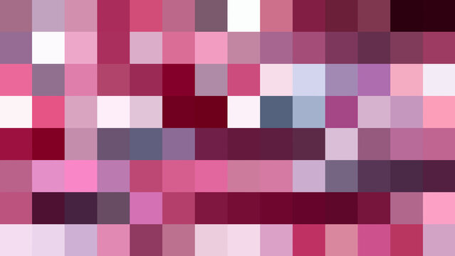 Abstract pink and red pixel art mosaic grid background with white and grey accents, modern minimalist digital pixelated pattern for contemporary web design and creative graphic projects