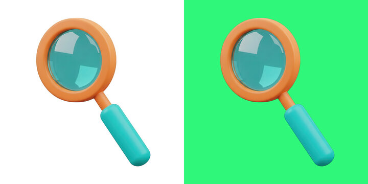 3D render of magnifying glass icon