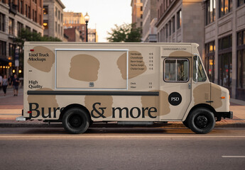 Close Food Truck Mockup