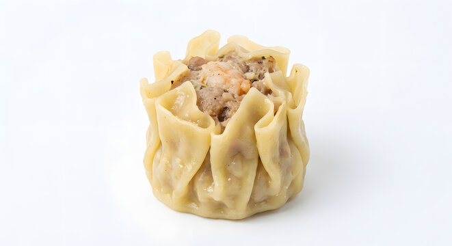 Thai kanom jeeb dumpling with compact upright on White Background
