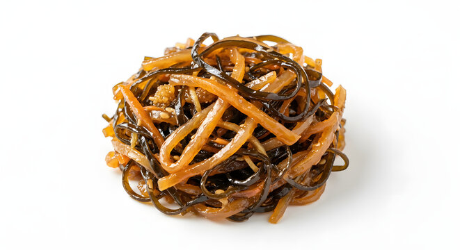 Compact cluster of Japanese Matsumae zuke on White Background