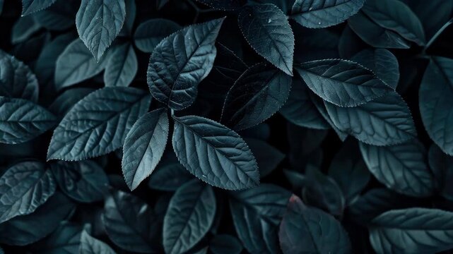 Close-up of Dark Teal Foliage with Detailed Leaf Textures
