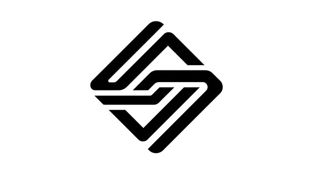 Minimalist black geometric letter logo design featuring interlocking abstract shapes on white background