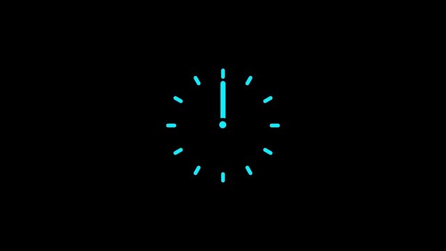 Time Passing Clock Animation with Moving Hands, Countdown and Deadline Concept.