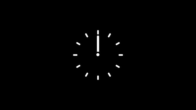 Time Passing Clock Animation with Moving Hands, Countdown and Deadline Concept.