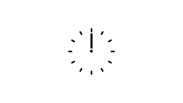 Time Passing Clock Animation with Moving Hands, Countdown and Deadline Concept.