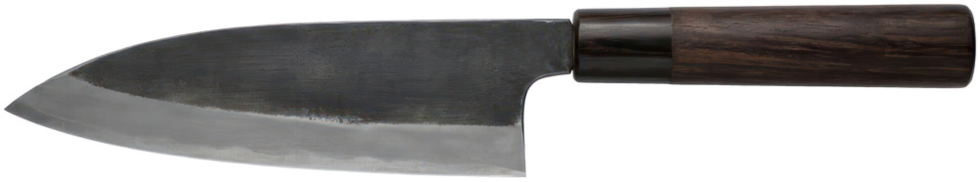 Professional kitchen knife with wooden handle