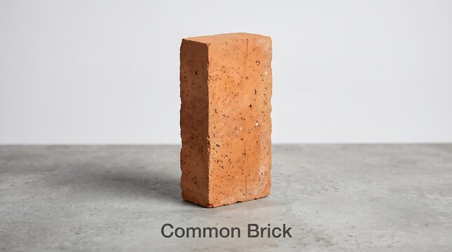 Common brick showing vertical orientation and textured clay surface for masonry studies