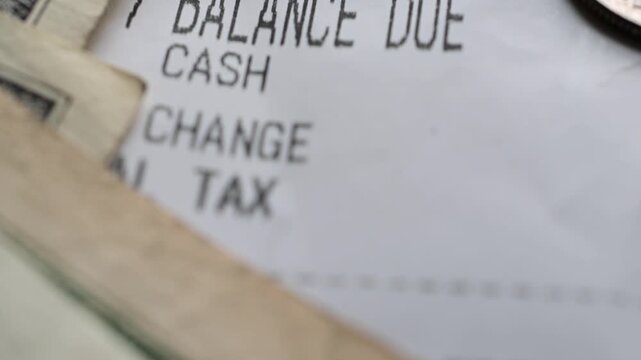 Receipt close up, paying, being, Macro close up paper texture dollar bills background, money, finances, stock market background