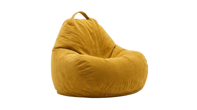 Comfortable yellow bean bag chair for casual relaxation and modern living room decor