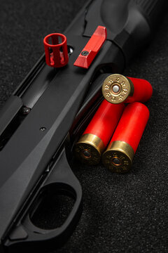 Modern semi automatic shotgun with shells