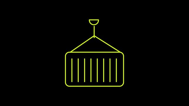 line icon of industrial container hanging animation.