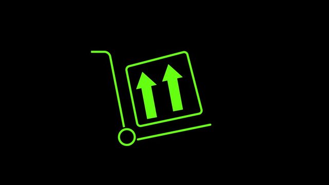 Hand Truck Cargo Icon. hand trolley loaded with boxes.