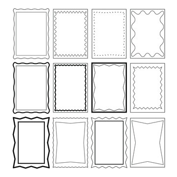 (MultiplWavy Decorative Border Collection for Creative Designse Values)