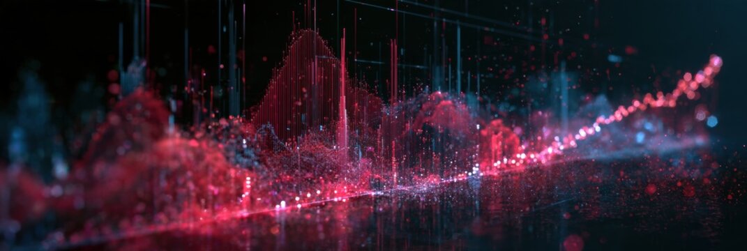 This artwork displays a roadmap of quantum processor capability with data points increasing alongside reduced error rates against a dark background.