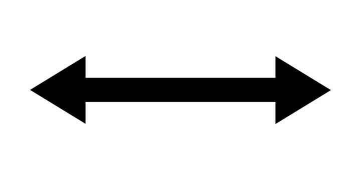 Simple black arrow icon pointing in two opposite directions left and right