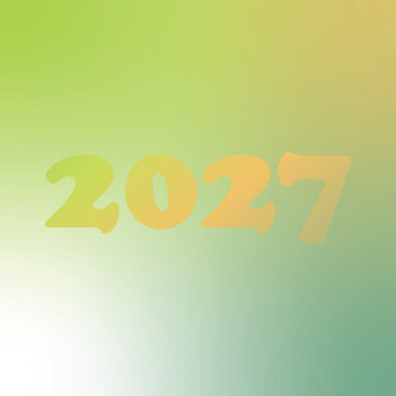 The year 2027 displayed in rounded, soft-edged typography centered against a smooth, light green and yellow gradient background