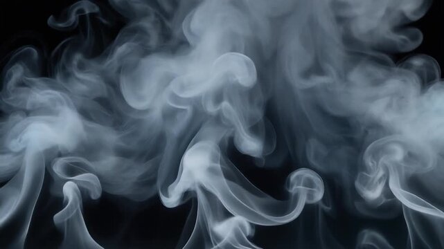 Cinematic Smoke Overlay Loop With Gray Plumes Rising Slowly And Texture Shifting Gently In Motion