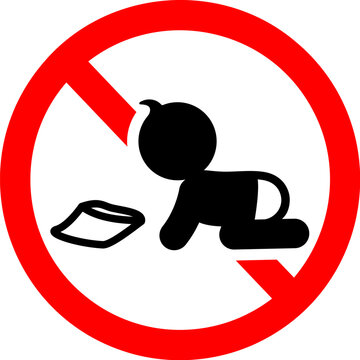 classic child danger risk of suffocation symbol sign red circle simple vector isolated on transparent background