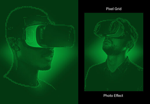 Pixel Grid Photo Effect
