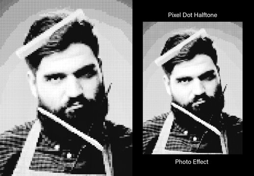 Pixel Dot Halftone Photo Effect