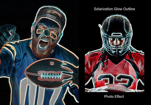 Solarization Glow Outline Photo Effect