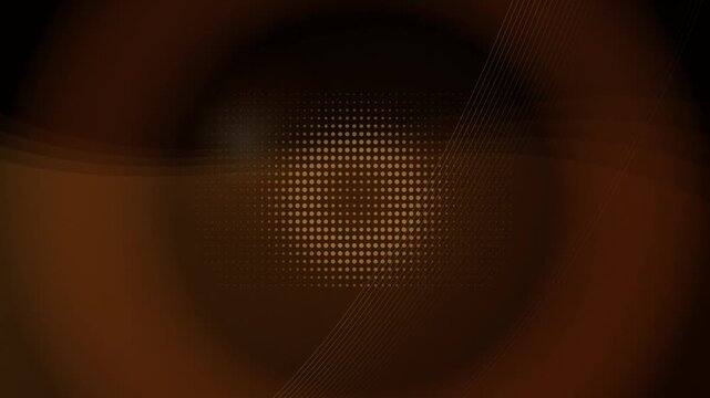 Abstract dark brown background with golden halftone pattern and diagonal lines