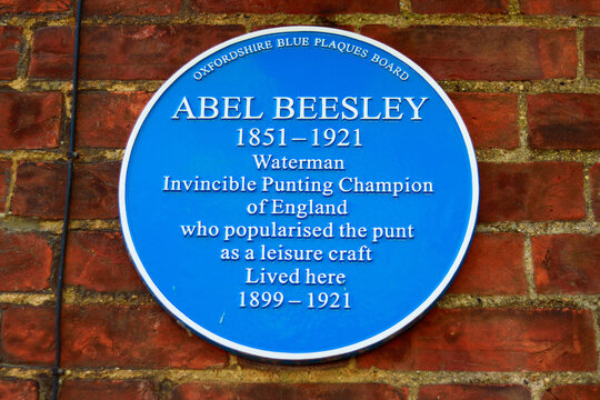 Oxford blue plaque, punting champion