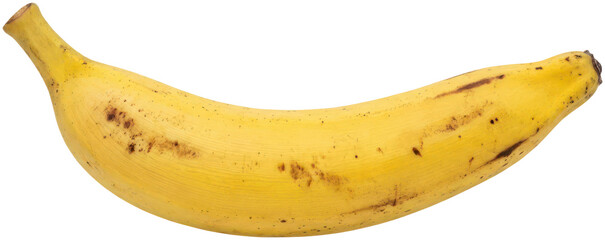 Ripe yellow banana with natural brown spots © Mul