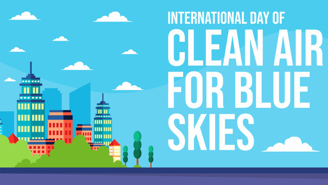 Horizontal social media cover banner layout for International Day of Clean Air for Blue Skies campaign