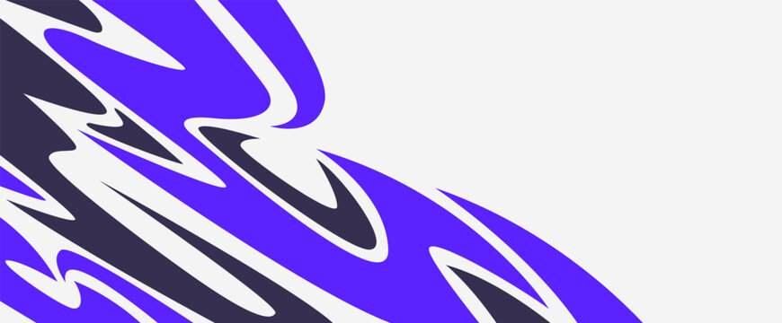 Purple blue white organic liquid wave corner graphic strip for water sports
