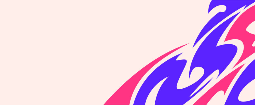 Vibrant pink purple blue liquid fluid corner wave backdrop for cyberpunk gaming stream overlay banner