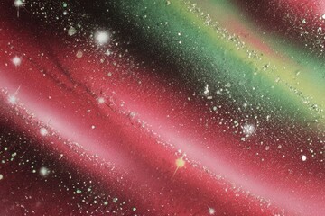 Fototapeta premium Vibrant cosmic illustration with stars and colorful nebulae.