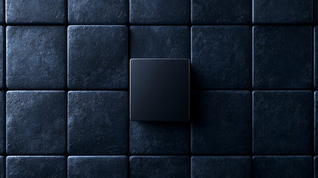 Dark Minimalist Podium on Textured Cubic Grid Background
